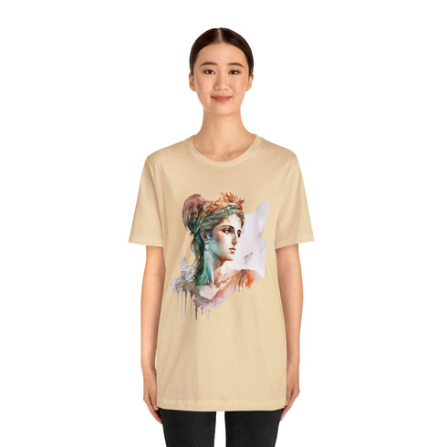 Greecian Goddess in Watercolor - Short Sleeve Tee